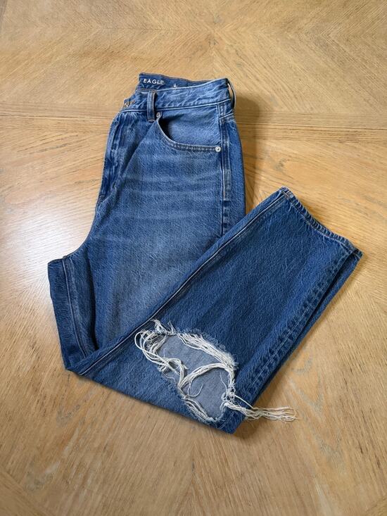 American Eagle Denim - American Eagle distressed highest rise mom Jean size 10 short